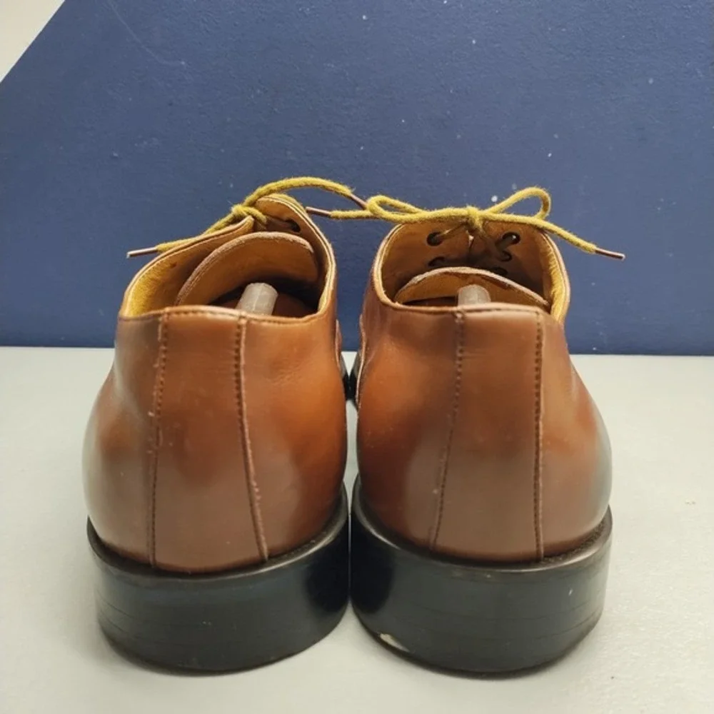 Brunni Selvatore Oxford Shoes Mens US Size 9.5E Brown Leather Square Toe Lace Up